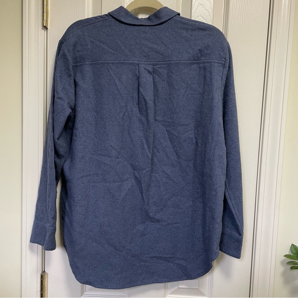 Madewell blue Flannel Side-Button Oversized Ex-Boyfriend Shirt S - Picture 7 of 11